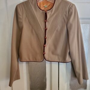 Vintage Tan And Red Bolero S 10